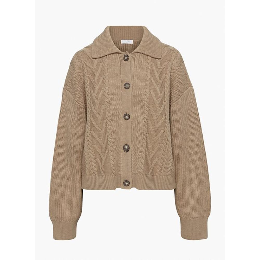 Babaton 'Emporia' Brown Merino Wool Cardigan Size 2XS